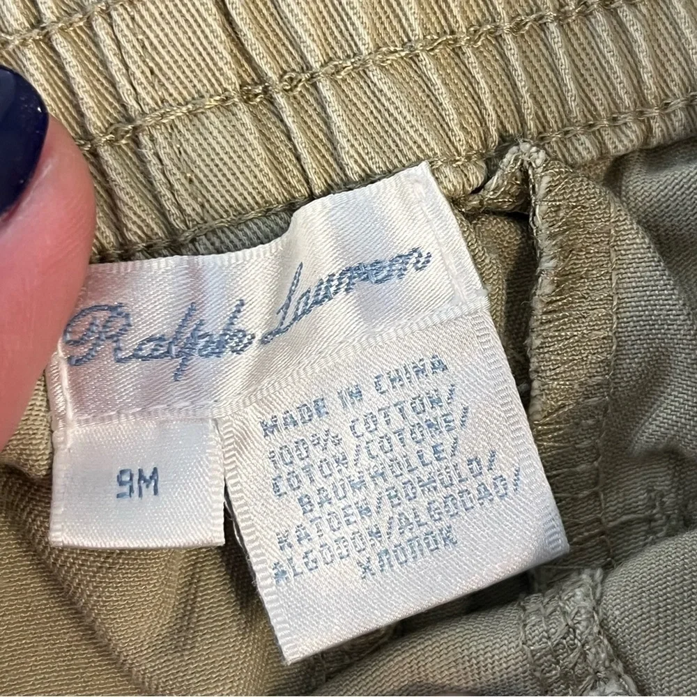 Ralph Lauren Plaid Shirt and Khaki pants set size 9 months 100% cotton